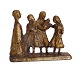 Aabenraa Antikvitetshandel presents: Hanne Varming, 1939-2022, bronze sculpture. "Family". Signed. H: 9cm. L: 11cm