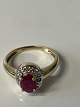 Antik Huset presents: Vintage Ring Ruby & Diamonds 14kt gold.Size 51