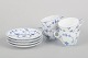 L'Art presents: Royal Copenhagen, Blue Fluted Plain, set of four coffee cups and saucers.