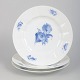 L'Art presents: Royal Copenhagen Blue Flower Angular, set of three luncheon plates.