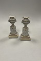 Danam Antik presents: Pair of Royal Copenhagen Flora Danica Candlesticks No. 12365