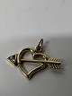 Antik Huset presents: 14 k. Heart with arrow inlaid with a zircon.Charms / Pendants.Height 1.6 cm.