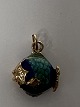 Antik Huset presents: Pendant 14 carat gold, shaped like a Fish. Classic pendant.Height: 1.6 cm.