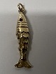 Antik Huset presents: 14 karat gold. Fish with red stones.Charms / Pendants.Height 2.9 cm.