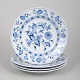 L'Art presents: Meissen, Set of Four Deep Dinner Plates in Blue Onion Pattern.