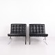 Osted Antik & Design presents: Pair of Ludwig Mies van der Rohe Barcelona Chairs in Black Leather by KnollStudio