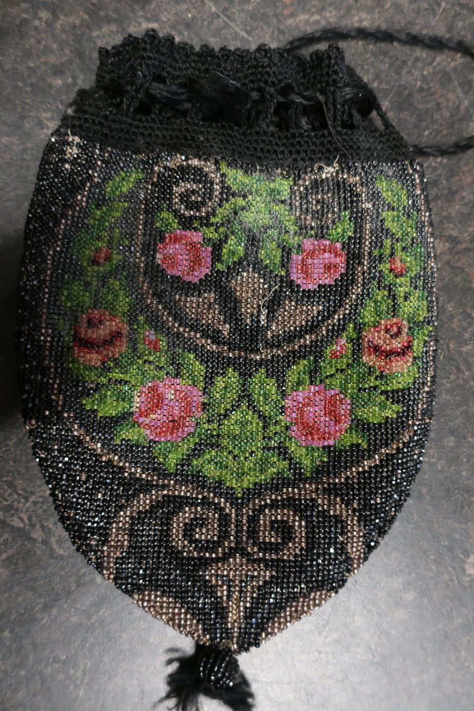 ViKaLi Antik Perletaske * gamle taske fra slutningen 1800-tallet lavet som hï¿½