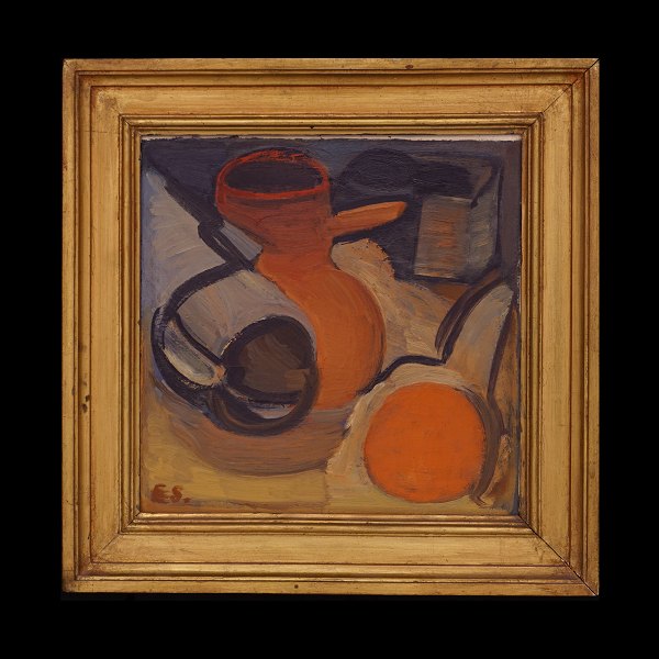 Erik Christian Sievert, 1897-1961, Stilleben.
Signiert um 1935
Lichtmasse: 29x29cm. Mit Rahmen: 41x41cm