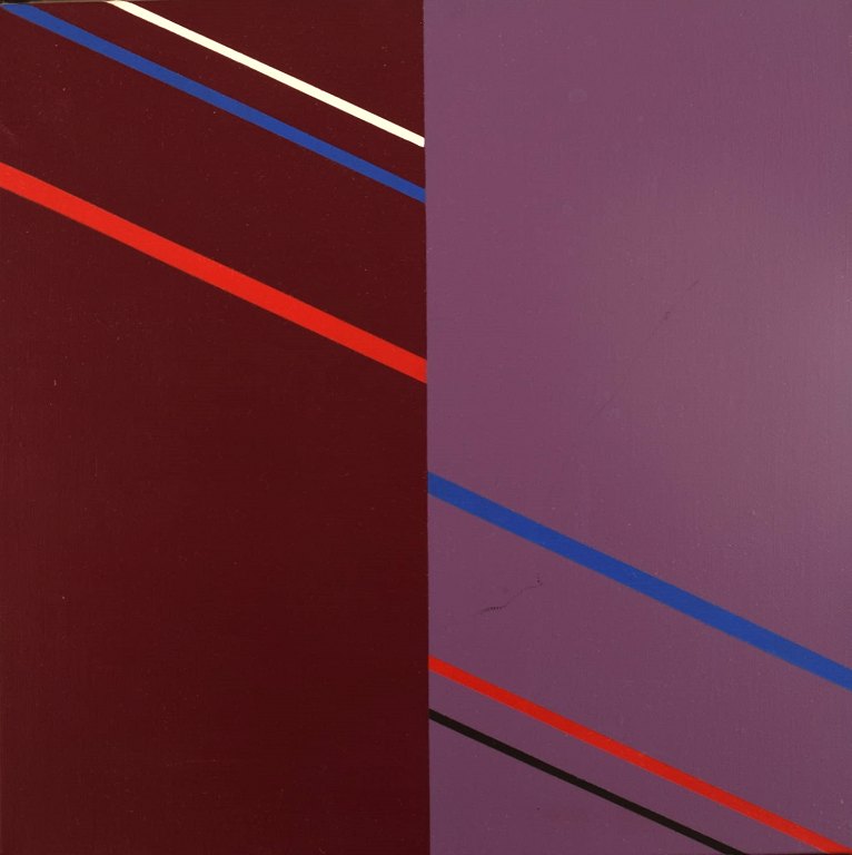 Lennart Kärrabo (1927-2007), Sverige. Olie på lærred. Abstrakt komposition. 
Dateret 1982.
