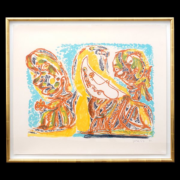 Asger Jorn, 1914-73  Litographie.
"Barbarie au clair de lune". 40/100. Signiert "Jorn 53".
Lichtmasse: 56x65cm. Mit Rahmen: 63x73cm