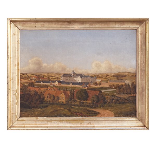 Schloss Gottorf. Unbekannter Künstler, Landschaftspartie mit dem Schloss 
Gottorf. Datiert 4/7 1880. Lichtmasse: 34x45cm. Mit Rahmen: 42x53cm