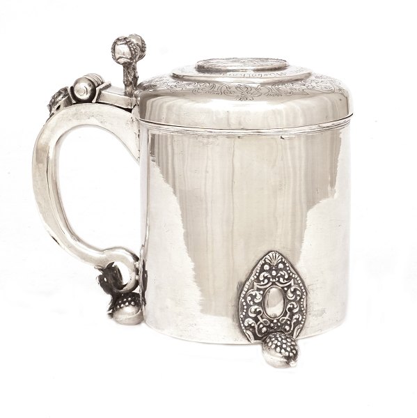 Danish Baroque silver mug by Matz (Mathias) Mogensen, Haderslev, Denmark, 1741. 
H: 15cm. W: 519gr