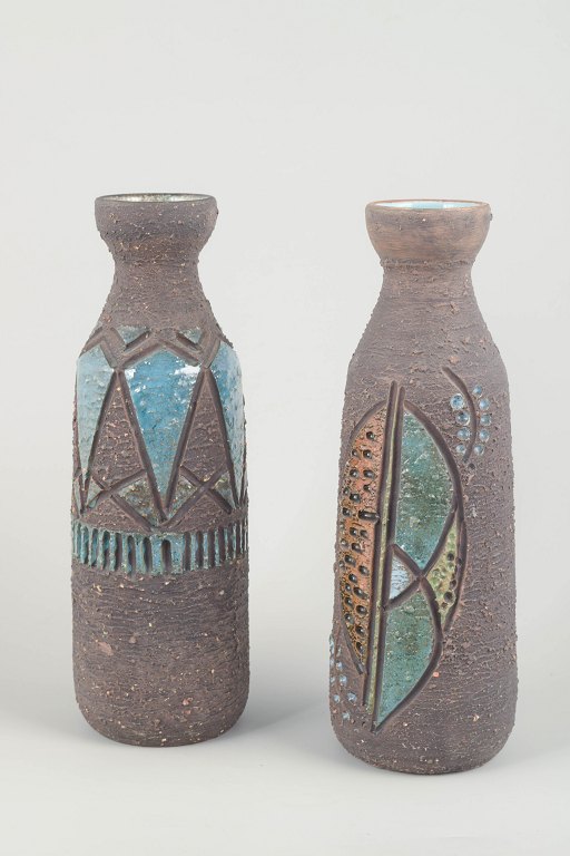 Tilgmans Keramik, Sweden.Pair of vases, 1960s.