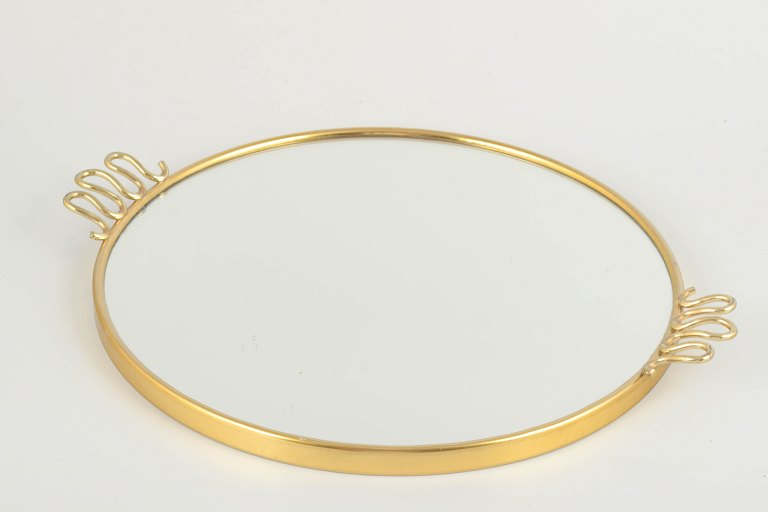 Svensk bakke i glas og messing, “Swedish Grace”-stil, slut 1900-tallet.