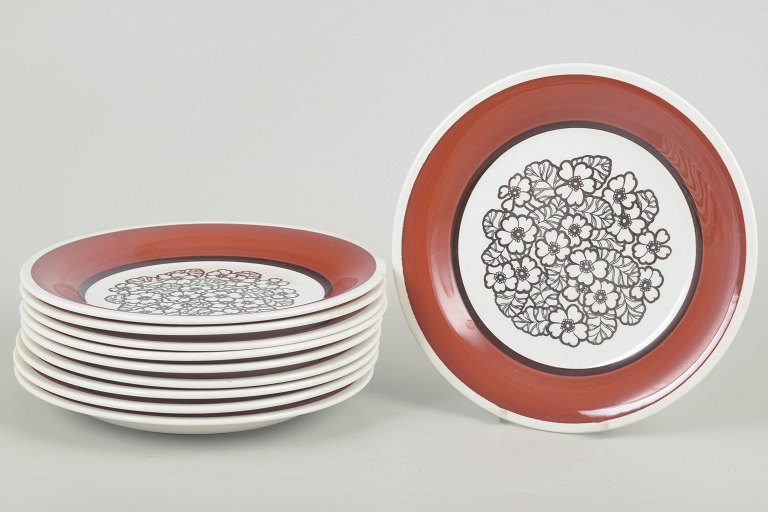 Gefle Stoneware“Agneta” ten plates, 1970s.
