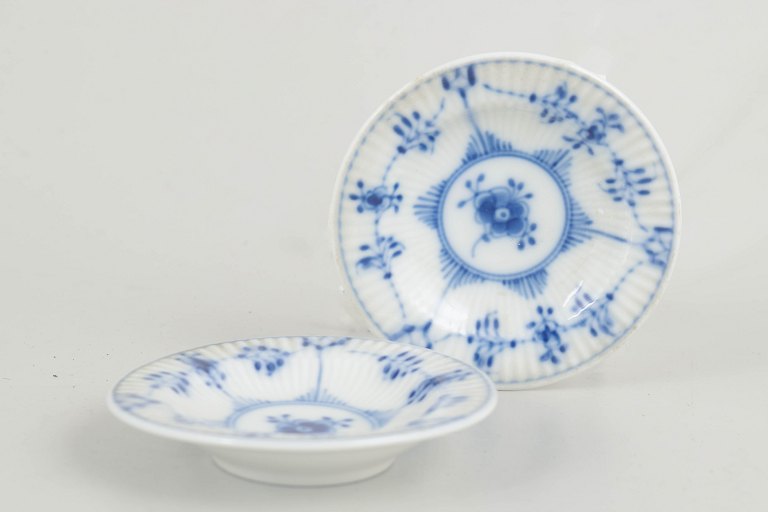 Royal Copenhagen, set of 2 caviar dishes or butter pads, Blue Fluted Plain.