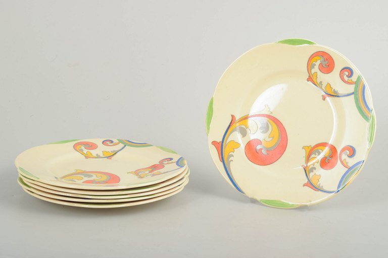 Clarice Cliff for Royal Doulton, set of 6 cake plates.