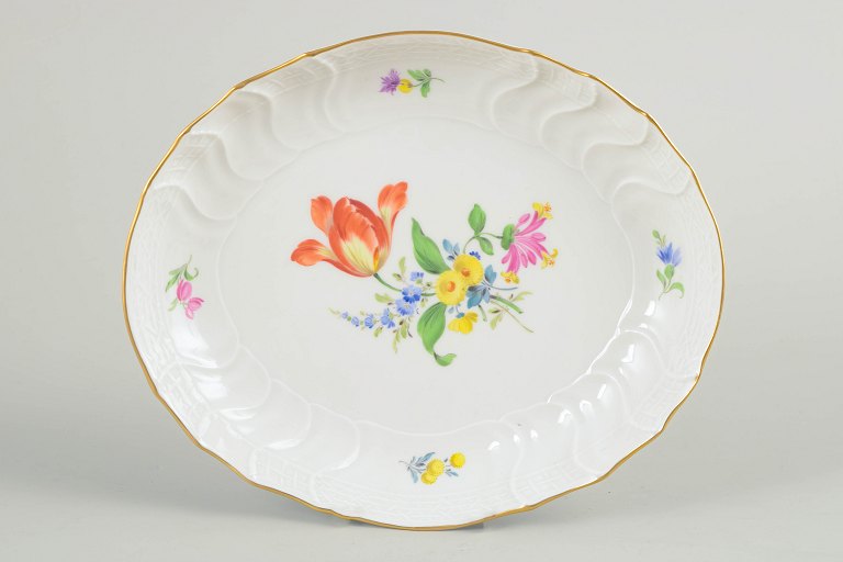 Meissen, dish, Saxon flower series.