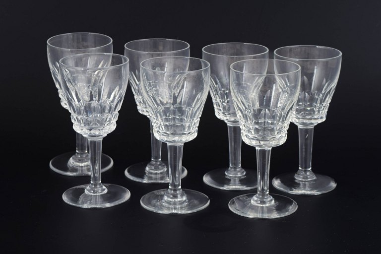 French Crystal, Set of 7 Port Wine Glasses.