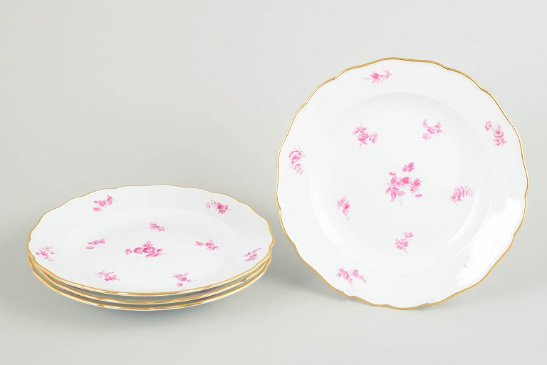 Meissen, set of 4 dinner plates.