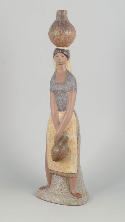Lladró figur, kvinde med krukker.