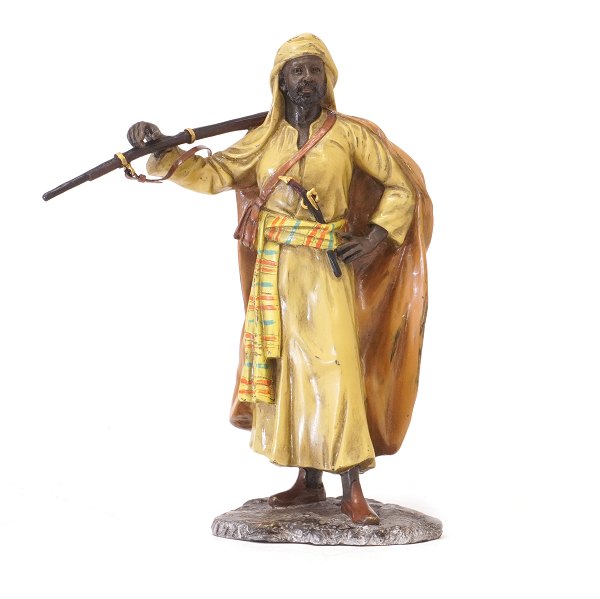 Franz Bergmann wienerbronze i form af kriger. Stemplet. H: 20,5cm