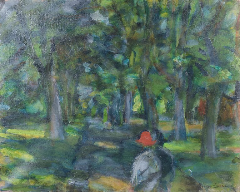 Ejnar Larsen, oil on canvas, listed Danish visual artist.