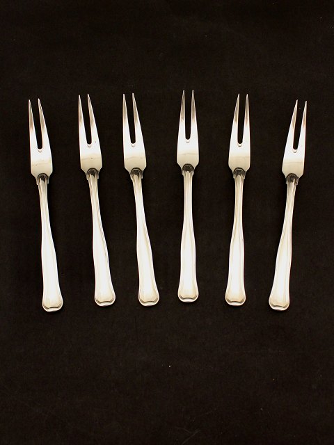 Georg Jensen dobbeltriflet sterling sølv pålægs gaffel