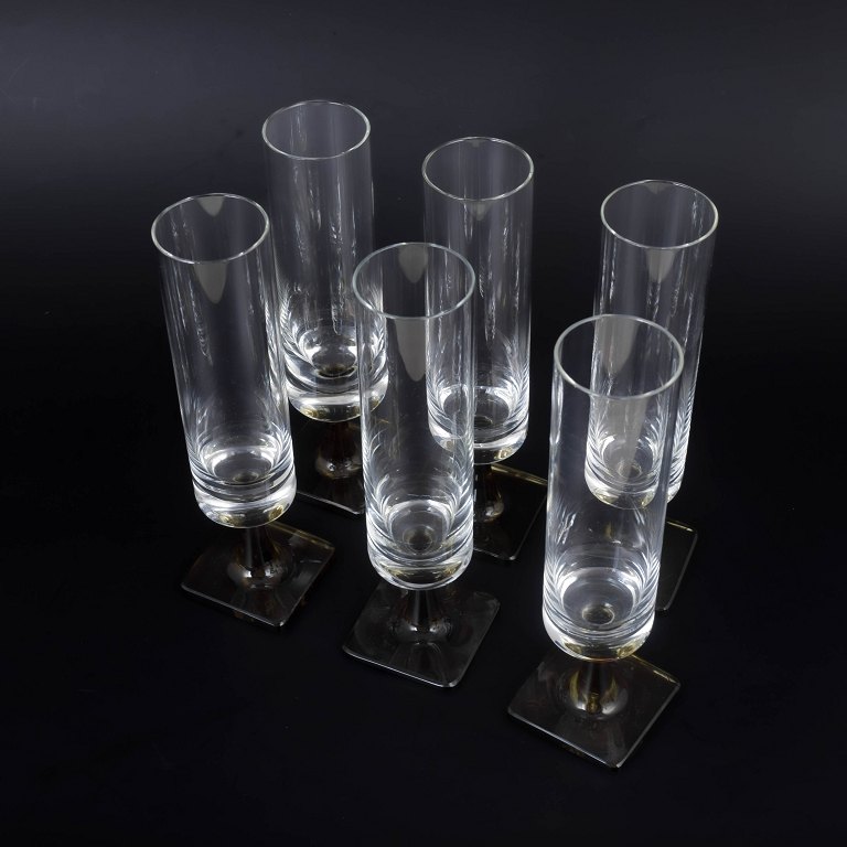 George Butler Jensen for Rosenthal, set of six champagne glasses.