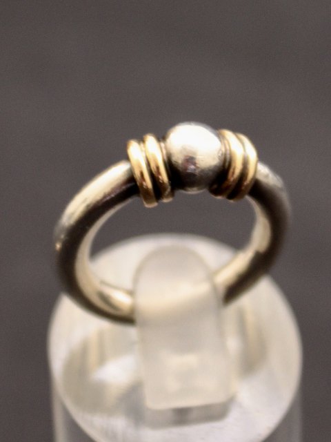 Sterling sølv ring med guld ringe