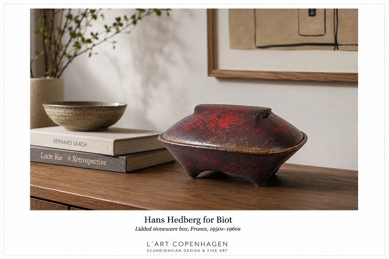 Hans Hedberg for Biot, lidded bowl.
